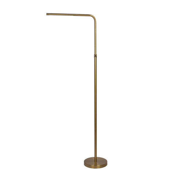 Verve Brassed Gold Floor Lamp with On/Off Switch Adjustable Led Round Base