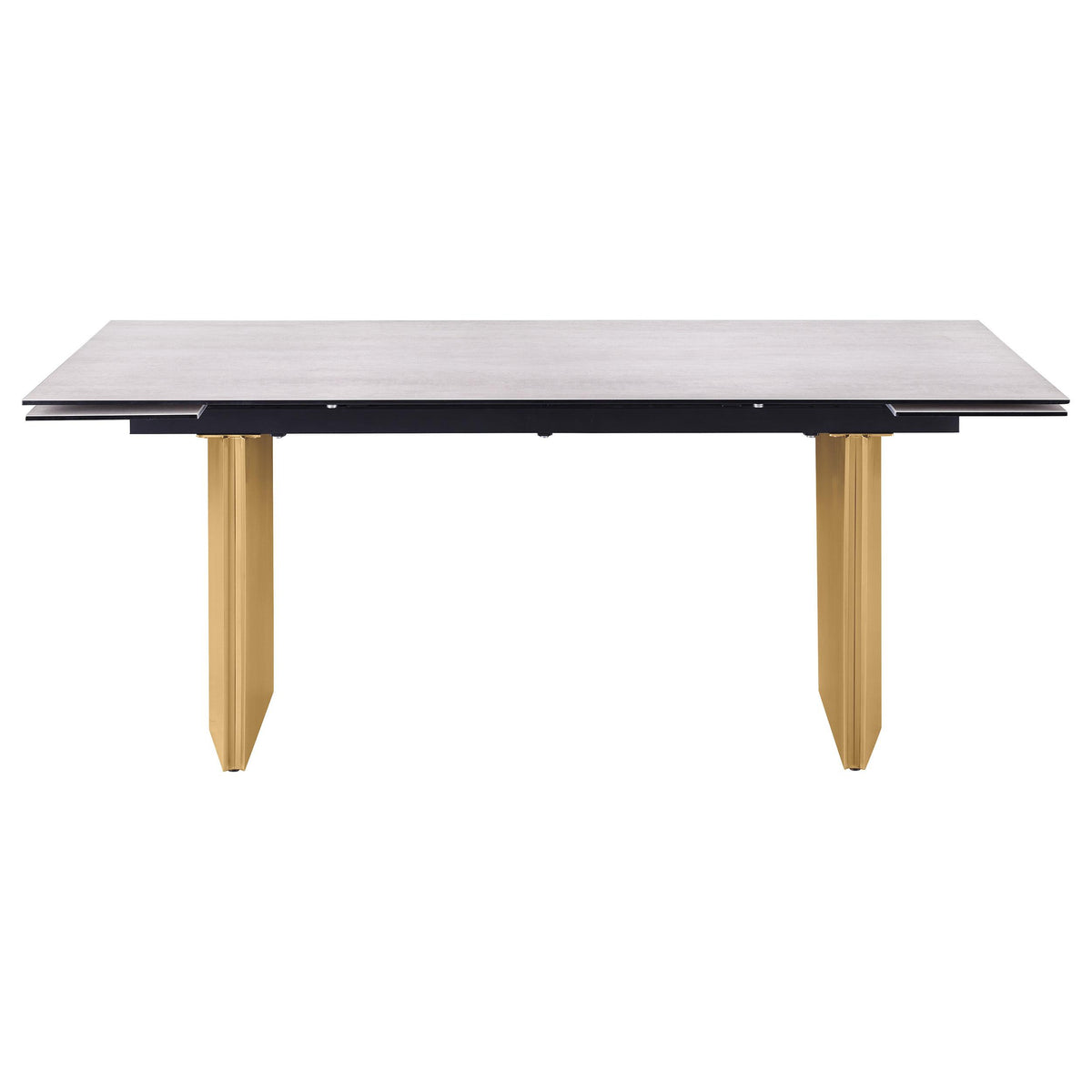 Vesa Beige Glass Top Extendable Dining Table from Coaster - Luna Furniture