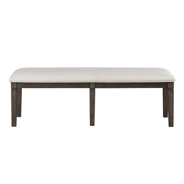 Victoria Espresso/Beige Upholstered Bench