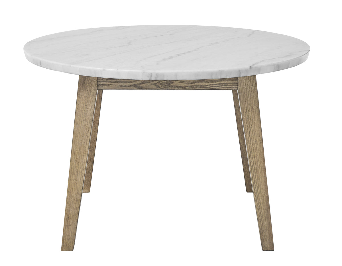 Vida 48″ Round White Marble Dining Table from Steve Silver - Luna Furniture