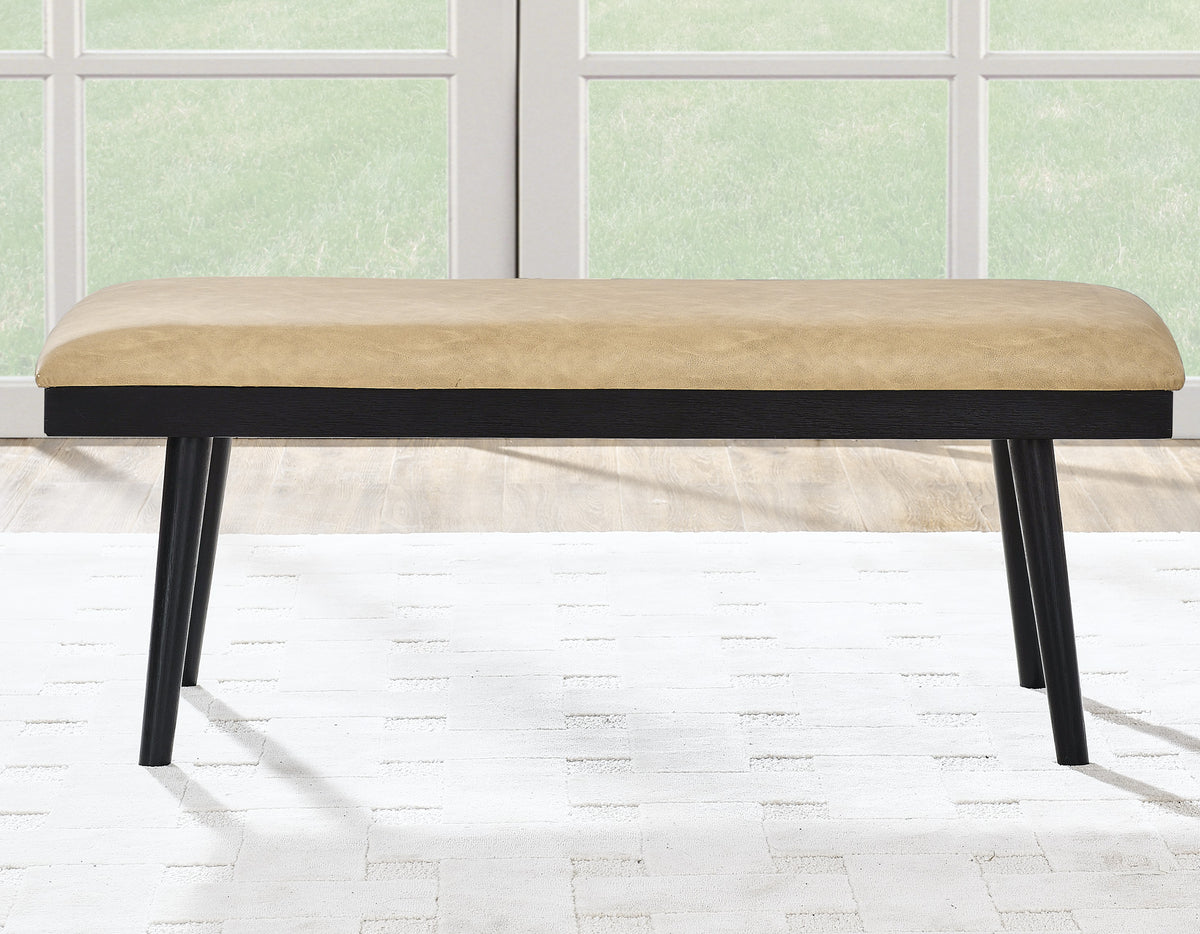 Vida 49″ Sand Vegan Leather Dining Bench from Steve Silver - Luna Furniture