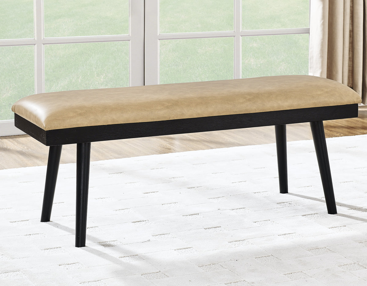 Vida 49″ Sand Vegan Leather Dining Bench from Steve Silver - Luna Furniture