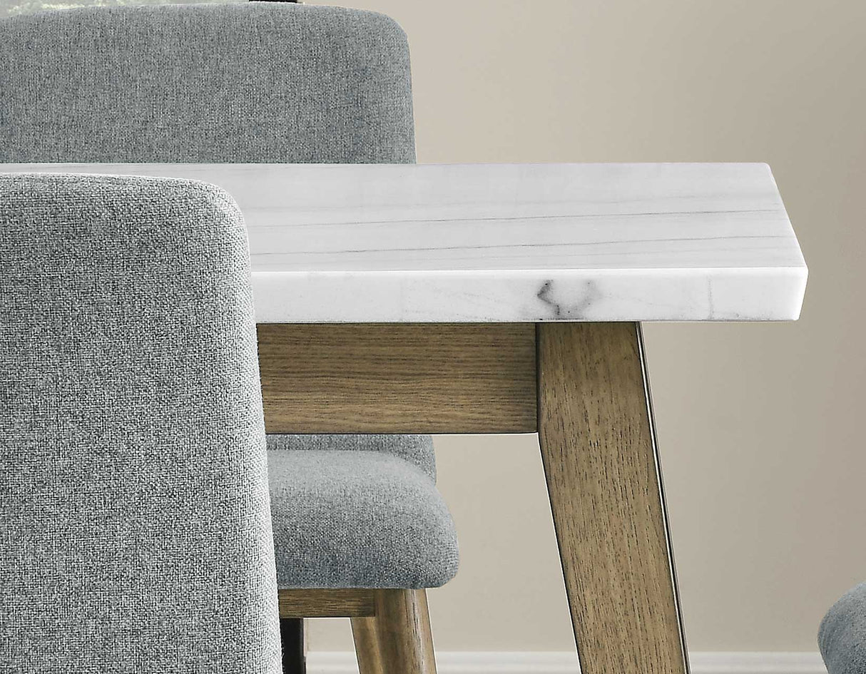 Vida 6-Piece White Marble Dining Set(Table & 4 Side Chairs) from Steve Silver - Luna Furniture