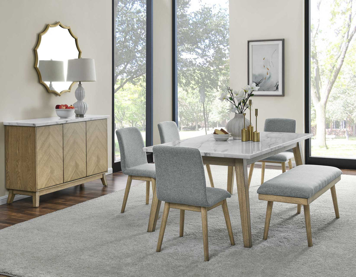 Vida 72″ White Marble Top Dining Table from Steve Silver - Luna Furniture