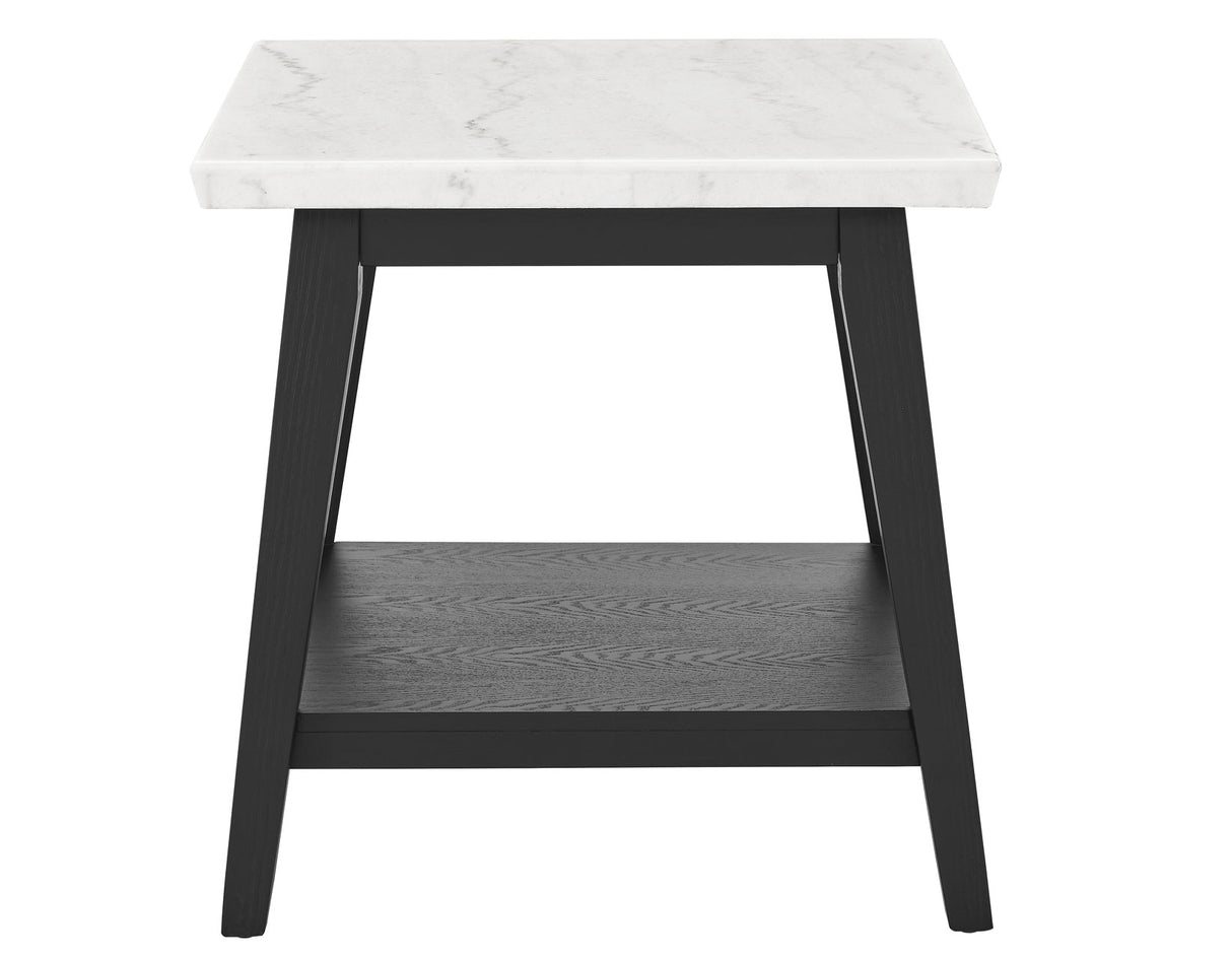 Vida Marble Top 3-Piece Table Set, Black Finish from Steve Silver - Luna Furniture