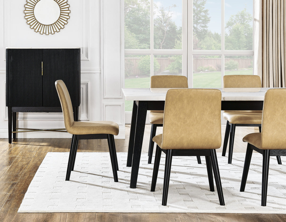 Vida Marble Top WIne Cabinet, Black Finish from Steve Silver - Luna Furniture