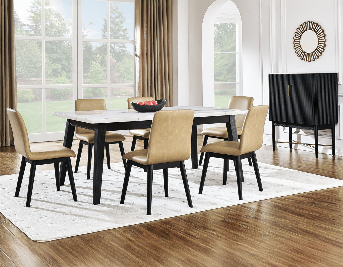 Vida Vegan Leather Side Chair, Sand from Steve Silver - Luna Furniture