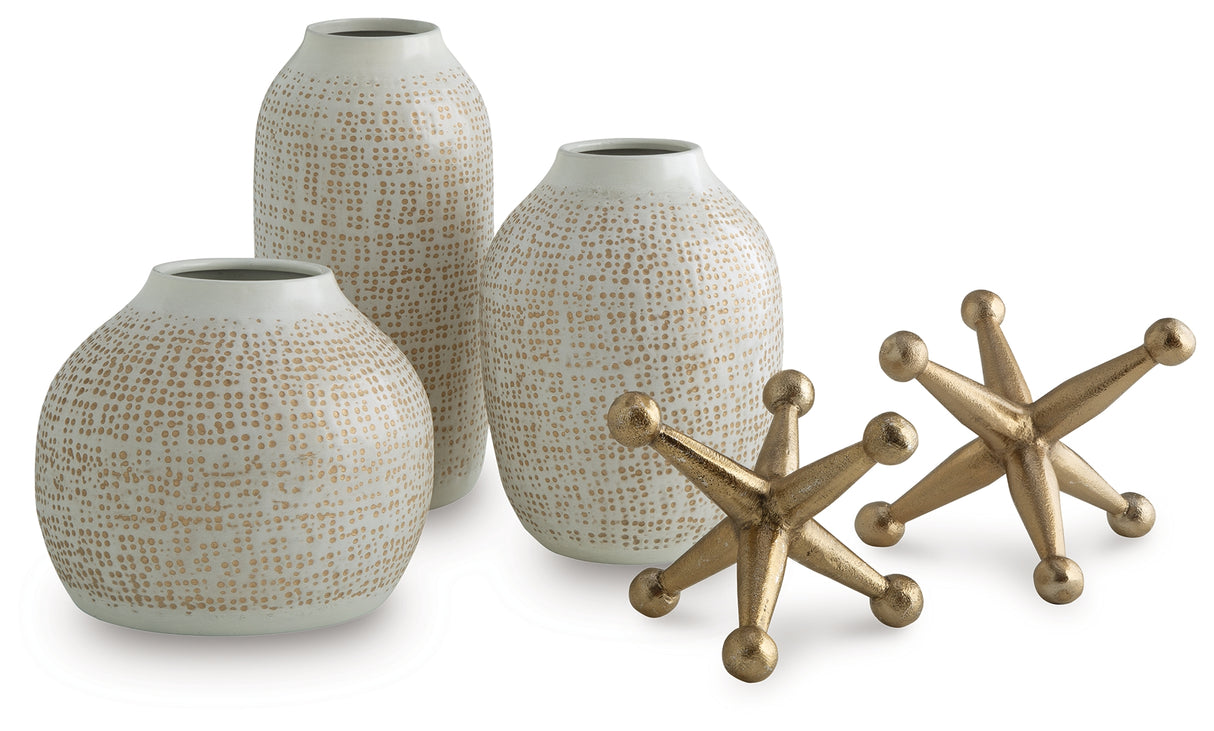 Vinburn White/Gold Finish Accessory Set (Set of 5) from Ashley Furniture - Luna Furniture