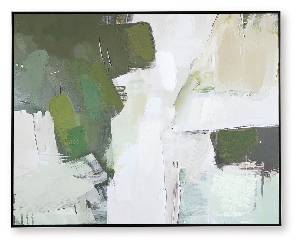 Vinick Green/Gray/White Wall Art from Ashley - Luna Furniture