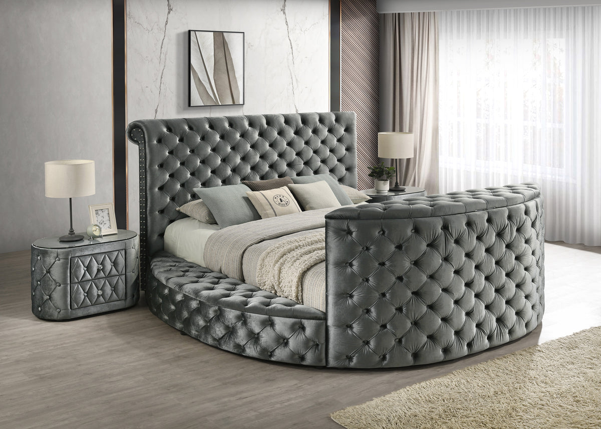 Voltare Gray Nightstand from Crown Mark - Luna Furniture