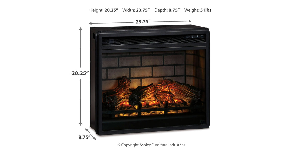 Entertainment Accessories Black Electric Infrared Fireplace Insert from Ashley Furniture - Luna Furniture