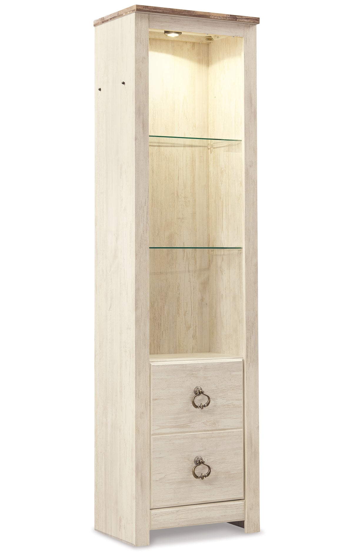 Willowton Whitewash 3-Piece Entertainment Center from Ashley Furniture - Luna Furniture