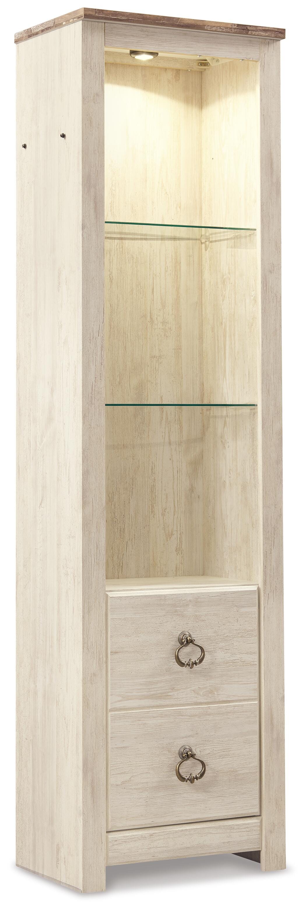 Willowton Whitewash 3-Piece Entertainment Center from Ashley Furniture - Luna Furniture