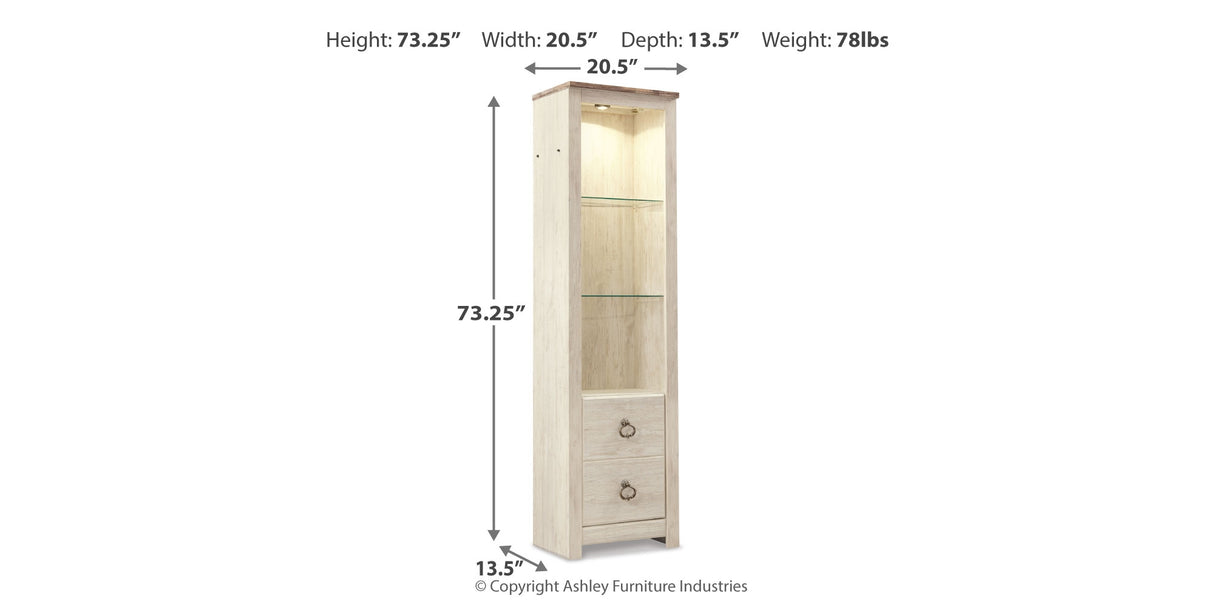 Willowton Whitewash 3-Piece Entertainment Center from Ashley Furniture - Luna Furniture