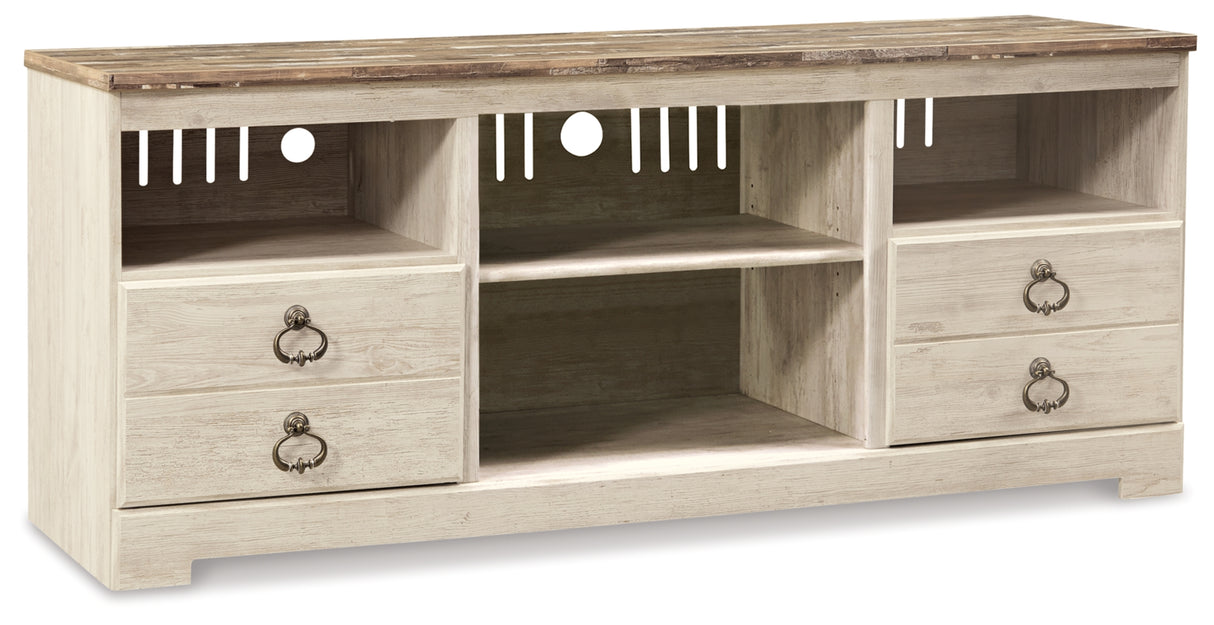 Willowton Whitewash 3-Piece Entertainment Center from Ashley Furniture - Luna Furniture