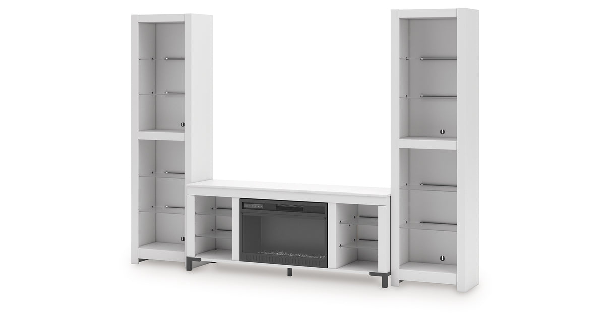 Brollevi White 3-Piece Entertainment Center from Ashley Furniture - Luna Furniture