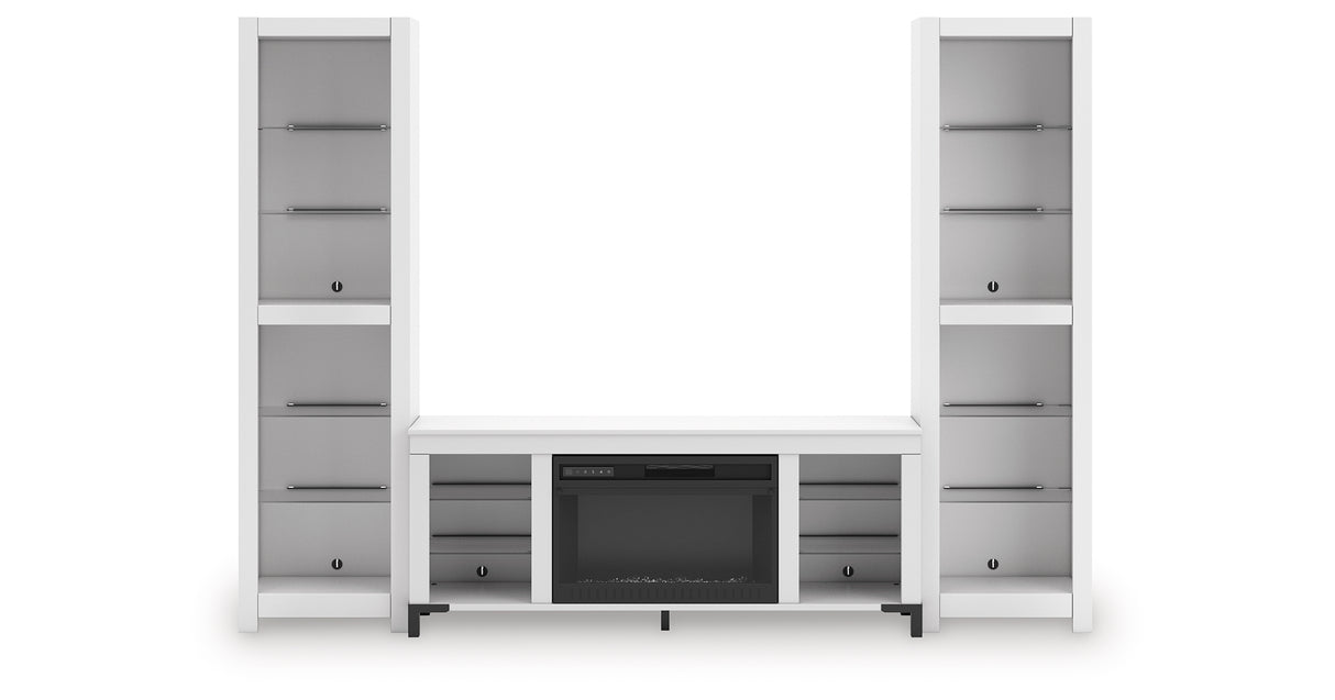 Brollevi White 3-Piece Entertainment Center from Ashley Furniture - Luna Furniture
