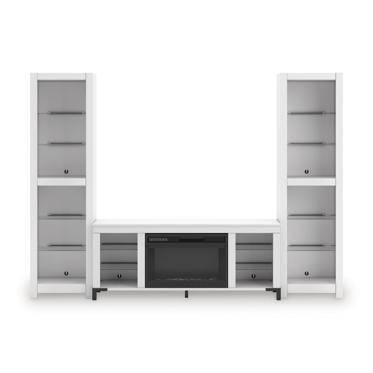 Brollevi White 3-Piece Entertainment Center from Ashley Furniture - Luna Furniture