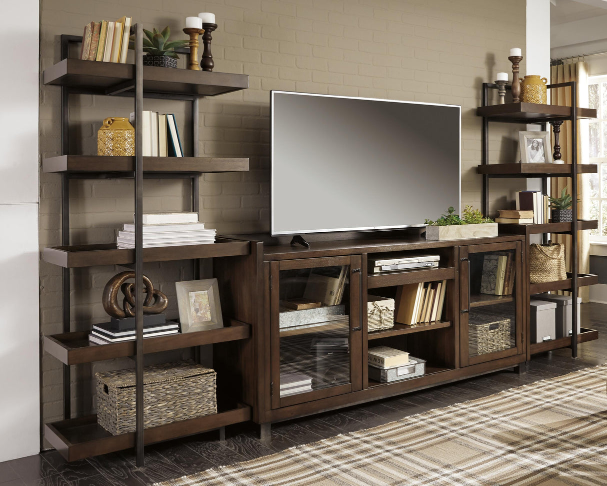 Starmore Brown/Gunmetal 3-Piece Entertainment Center from Ashley - Luna Furniture