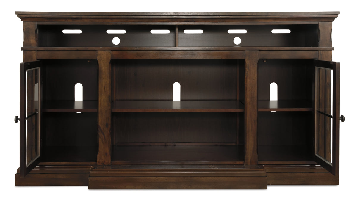 Roddinton Dark Brown 72" TV Stand with Electric Fireplace from Ashley - Luna Furniture