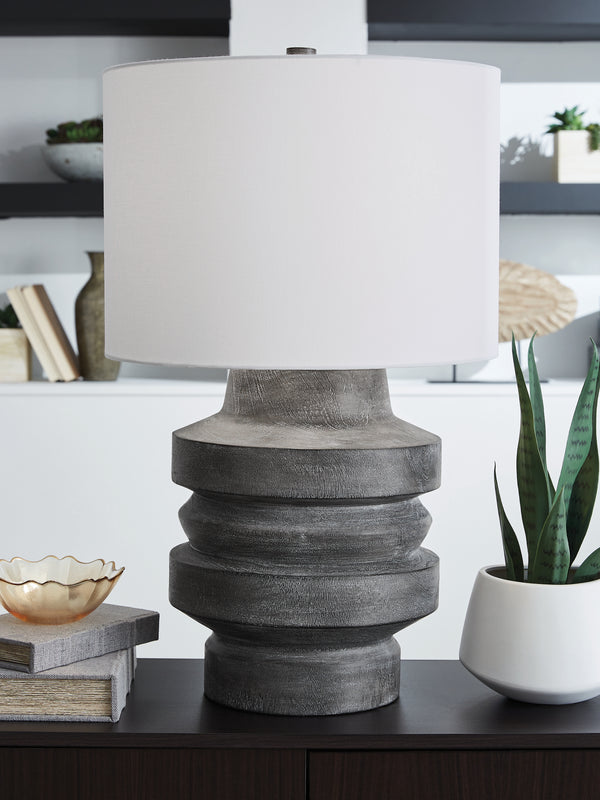 Wahida Distressed Black Table Lamp