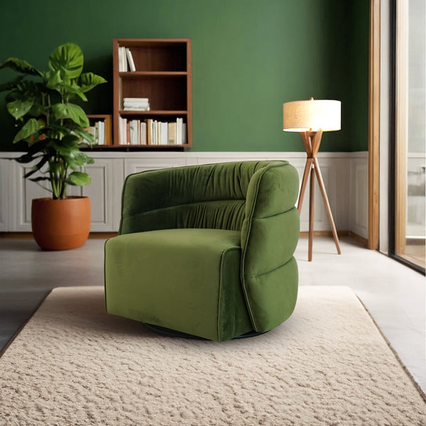 Walden Green Velvet Swivel Chair
