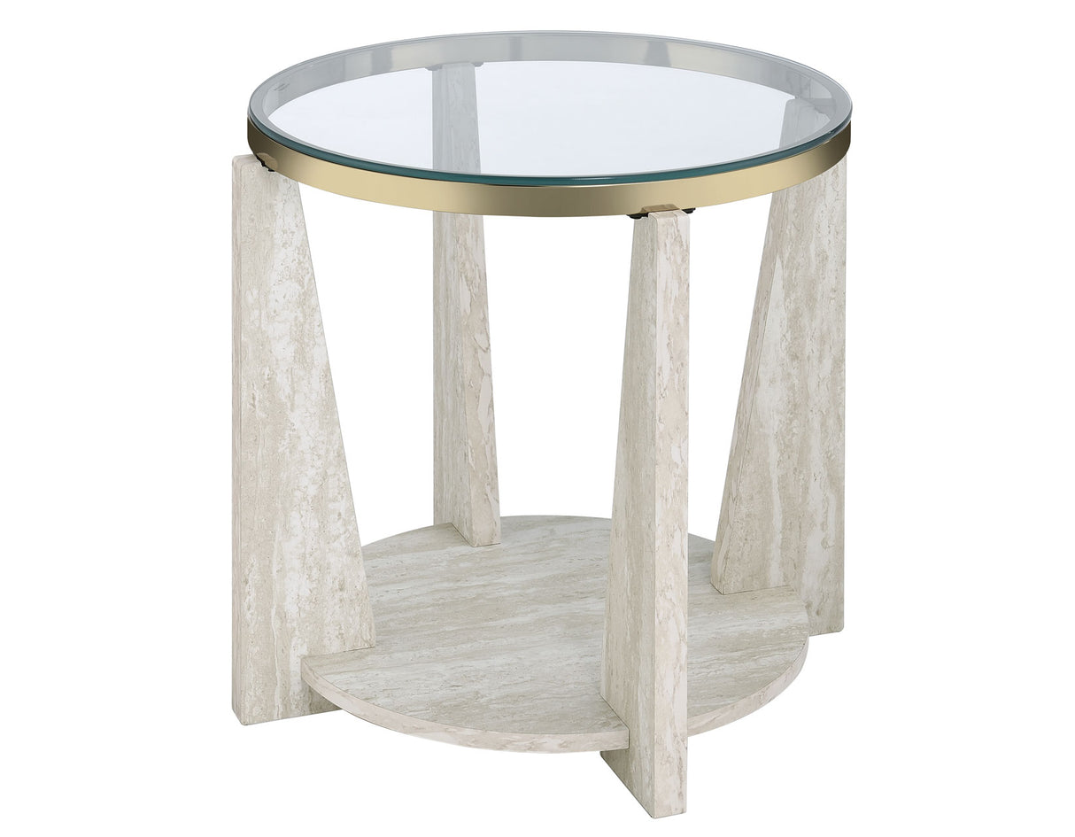 Wanda 3-Piece Glass Top Table Set (Castered Coffee Table & 2 End Tables) from Steve Silver - Luna Furniture