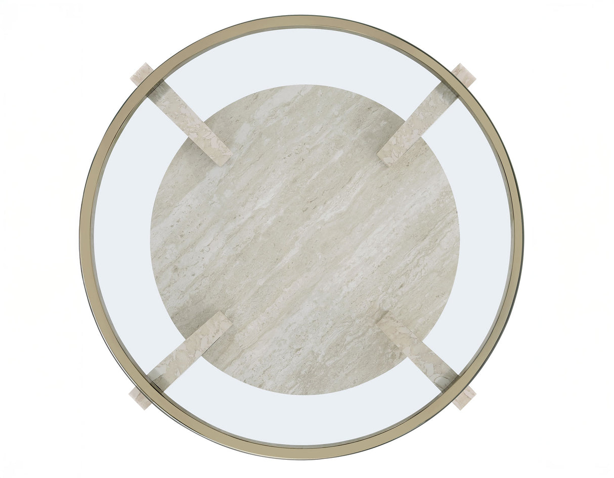 Wanda Round Glass Top End Table from Steve Silver - Luna Furniture