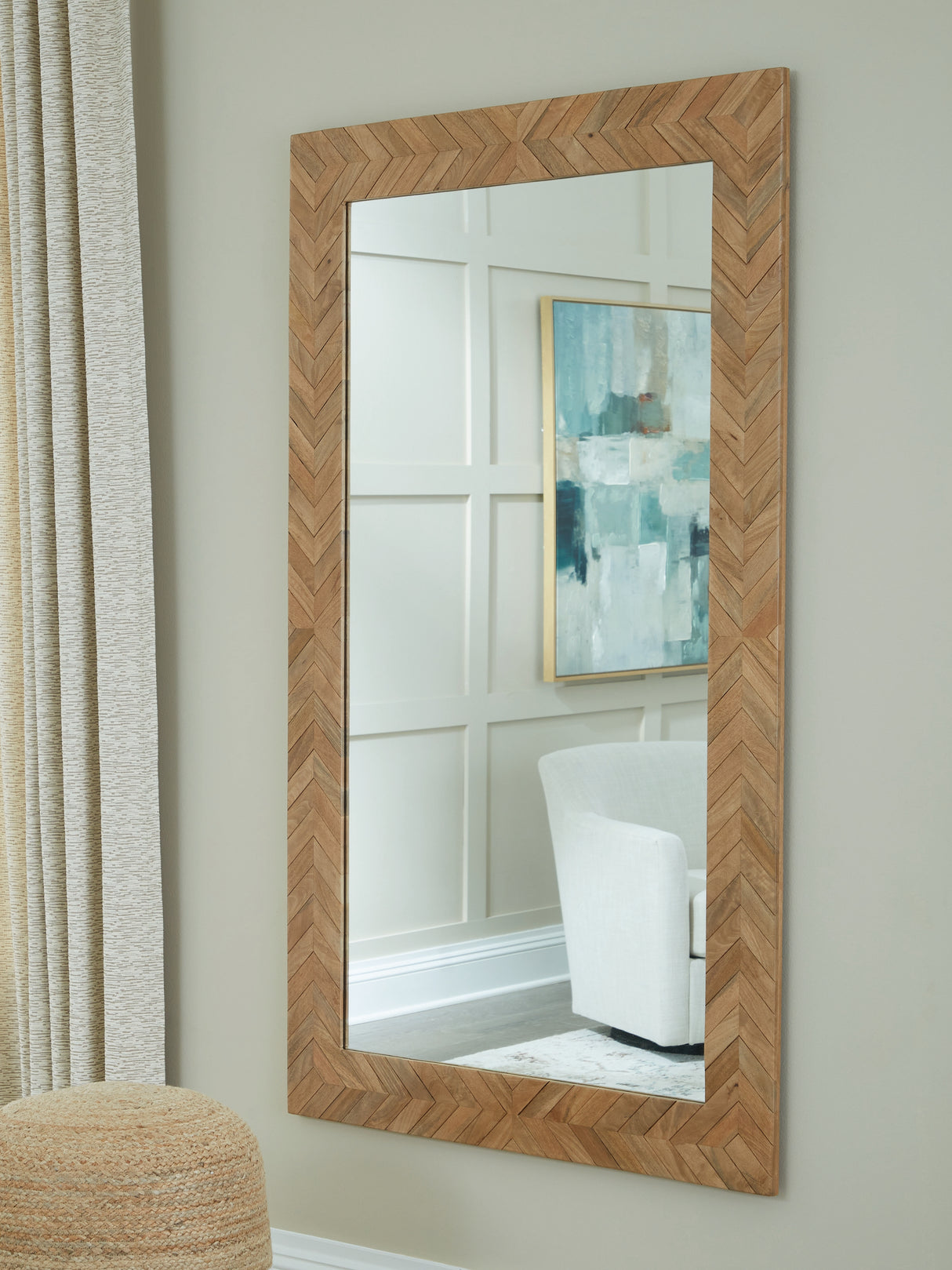 Waylane Brown Floor Mirror from Ashley - Luna Furniture