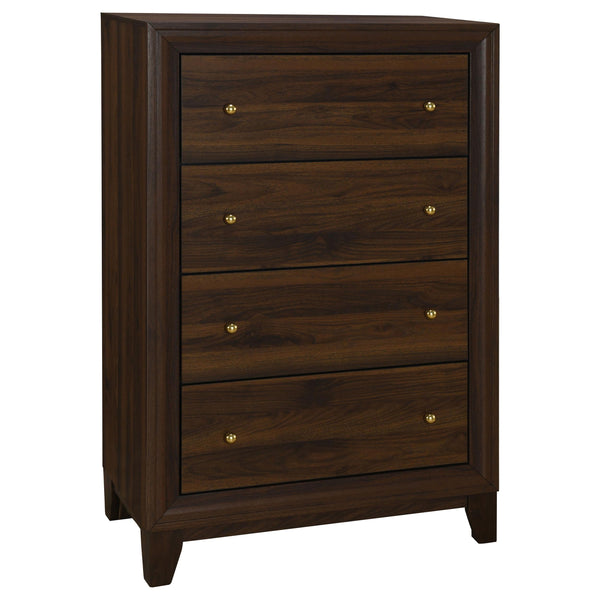 Welsley Walnut 4-Drawer Chest
