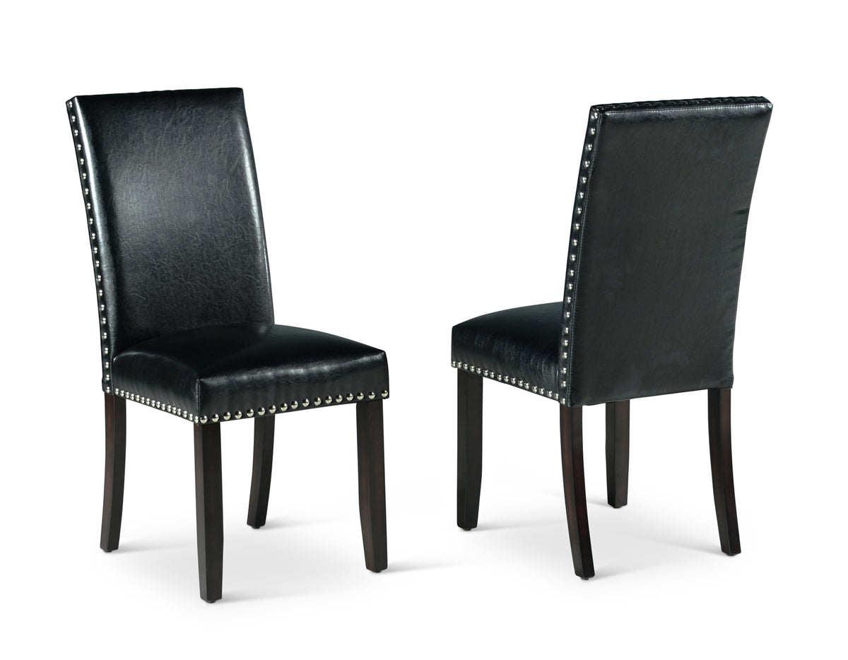 Westby Black PU Side Chair w/Nailhead, Set of 2 from Steve Silver - Luna Furniture