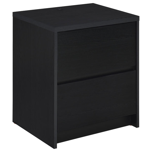 Westpark Black Nightstand with LED Lights and USB Ports