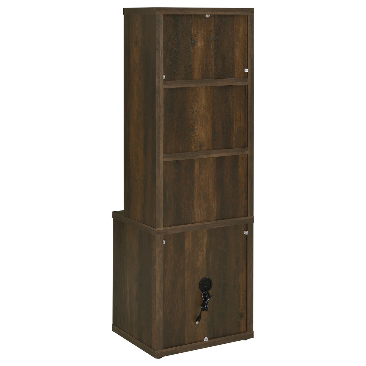 Westpark Dark Pine 3-Shelf Bookcase with Lockable Drawer and USB Ports from Coaster - Luna Furniture