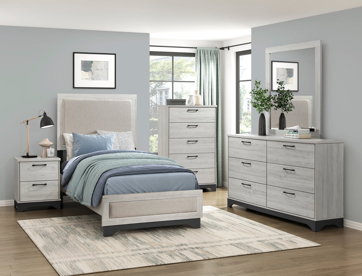 Westport White Oak/Gray Twin Platform Bed from Homelegance - Luna Furniture