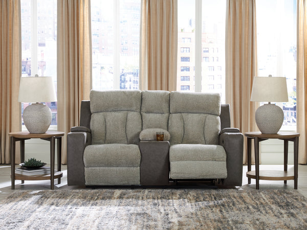 WhipLash Sisal Power Reclining Loveseat with Console