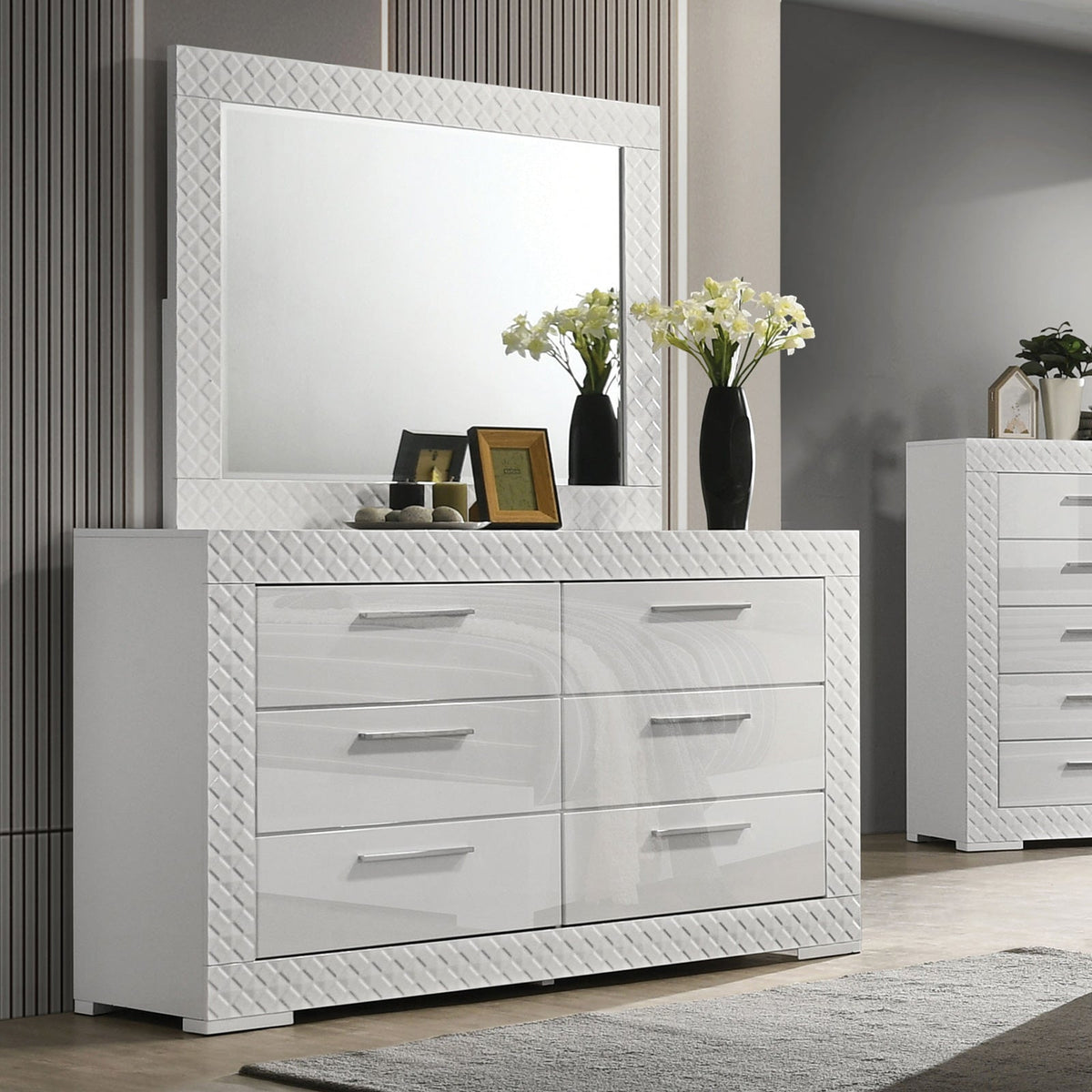 Whitby White Glam Bedroom Set from Furniture of America - Luna Furniture