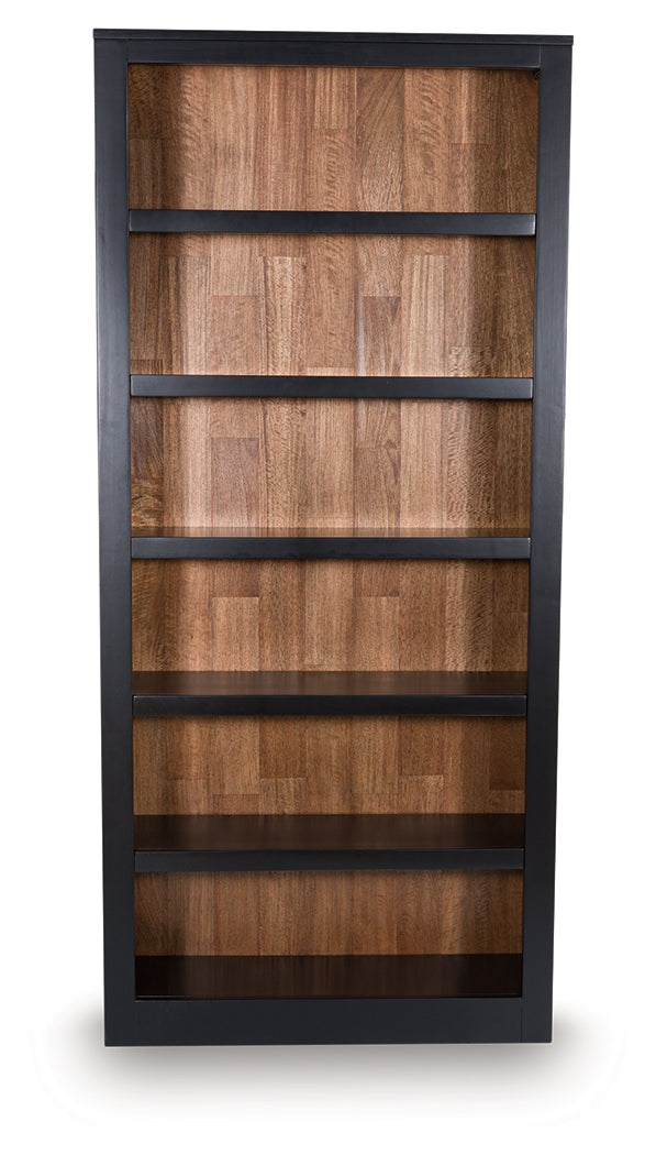 Wildenauer Brown/Black 75" Bookcase from Ashley Furniture - Luna Furniture