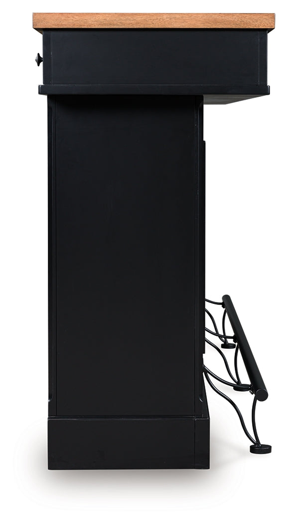 Wildenauer Brown/Black 78" Bar from Ashley Furniture - Luna Furniture