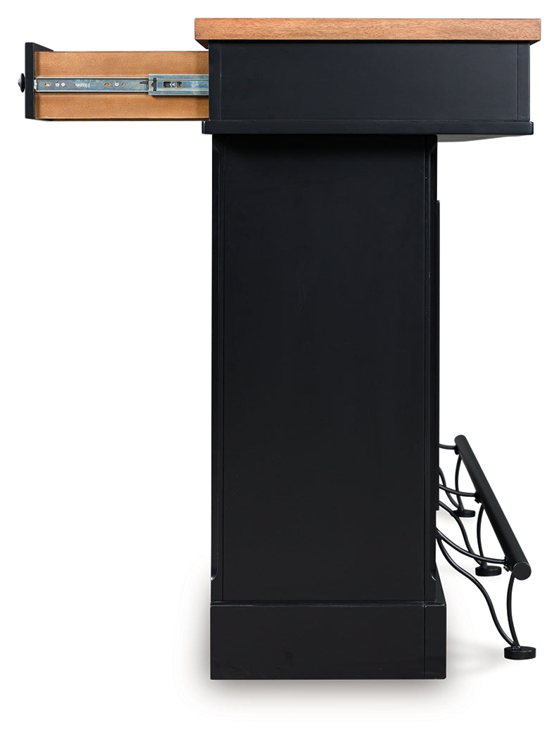 Wildenauer Brown/Black 78" Bar from Ashley Furniture - Luna Furniture
