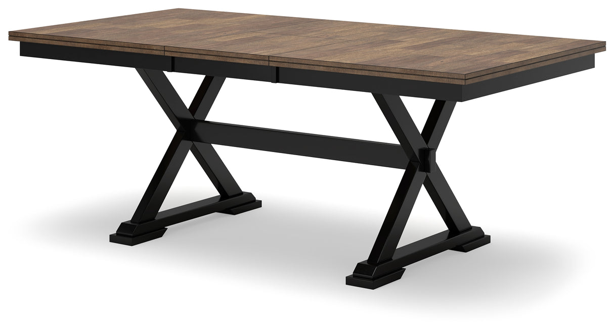 Wildenauer Brown/Black Dining Table and 6 Chairs from Ashley - Luna Furniture