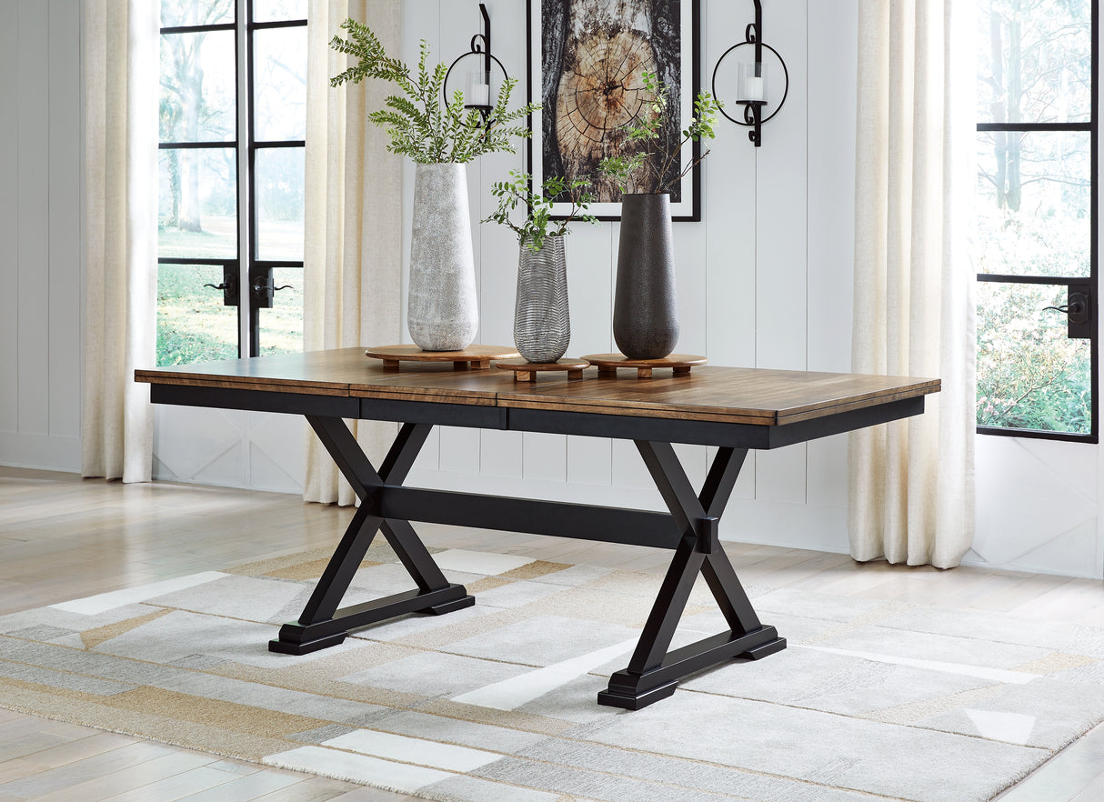 Wildenauer Brown/Black Dining Table and 6 Chairs from Ashley - Luna Furniture