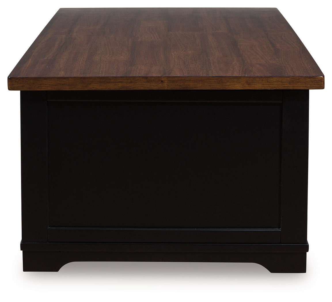 Wildenauer Brown/Black Lift-Top Coffee Table from Ashley - Luna Furniture