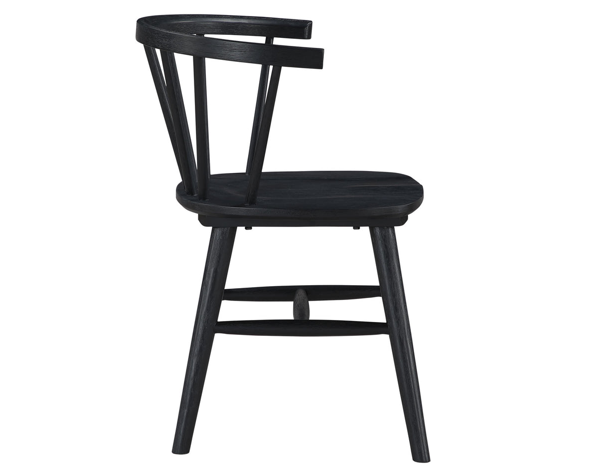 Willow 5 Piece 42-inch Round Dining Set, Black from Steve Silver - Luna Furniture
