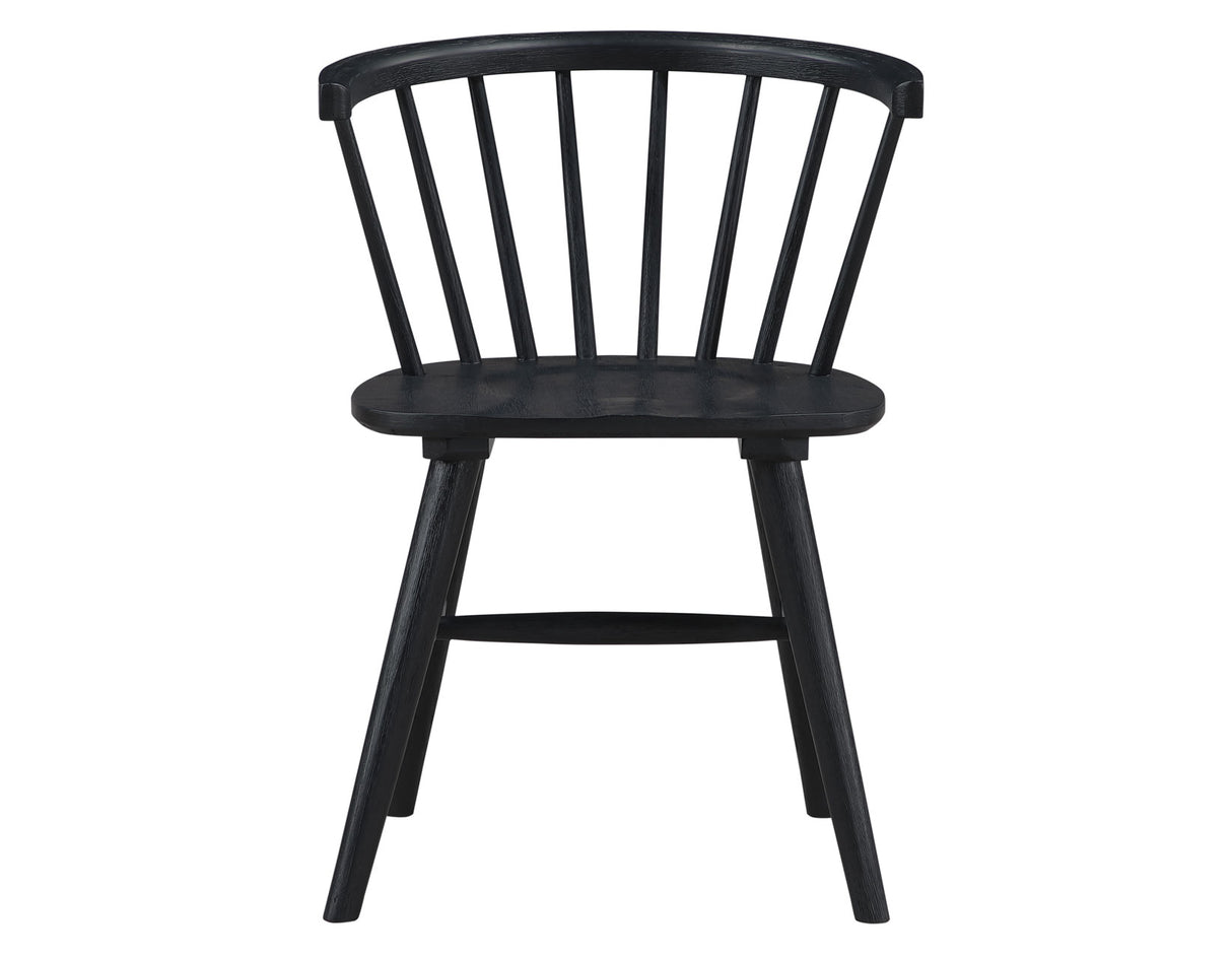 Willow 5 Piece 42-inch Round Dining Set, Black from Steve Silver - Luna Furniture