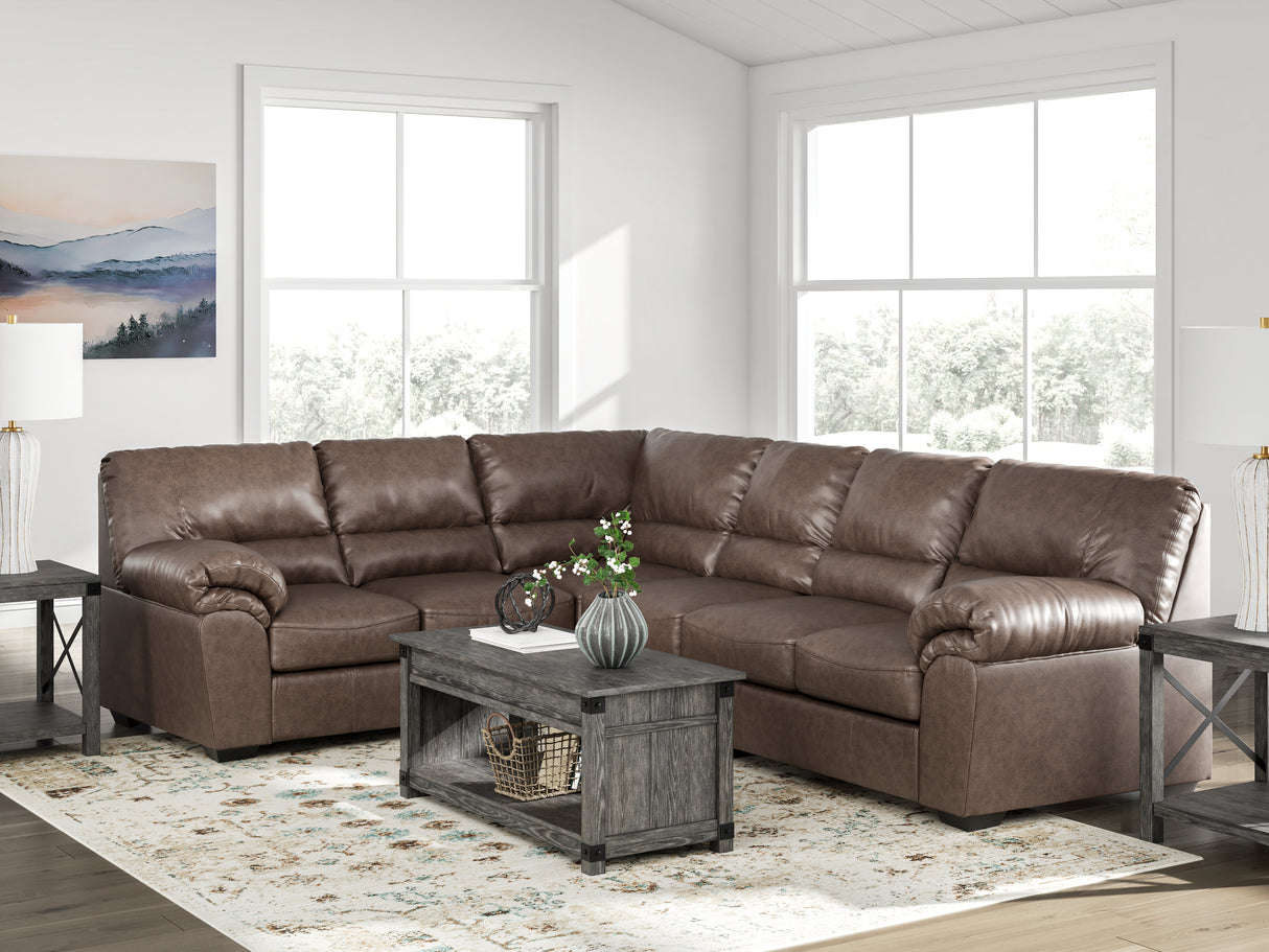 WillowBend Umber 3-Piece Sectional from Ashley Furniture - Luna Furniture