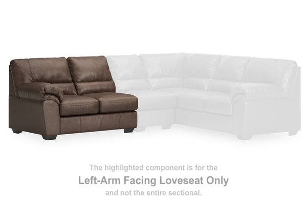 WillowBend Umber Left-Arm Facing Loveseat