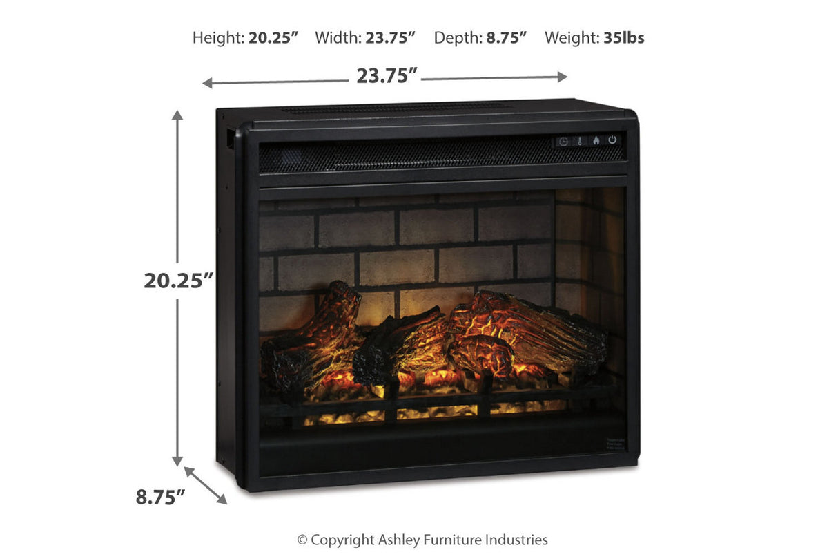 Willowton Whitewash 4-Piece Entertainment Center with Electric Fireplace from Ashley - Luna Furniture