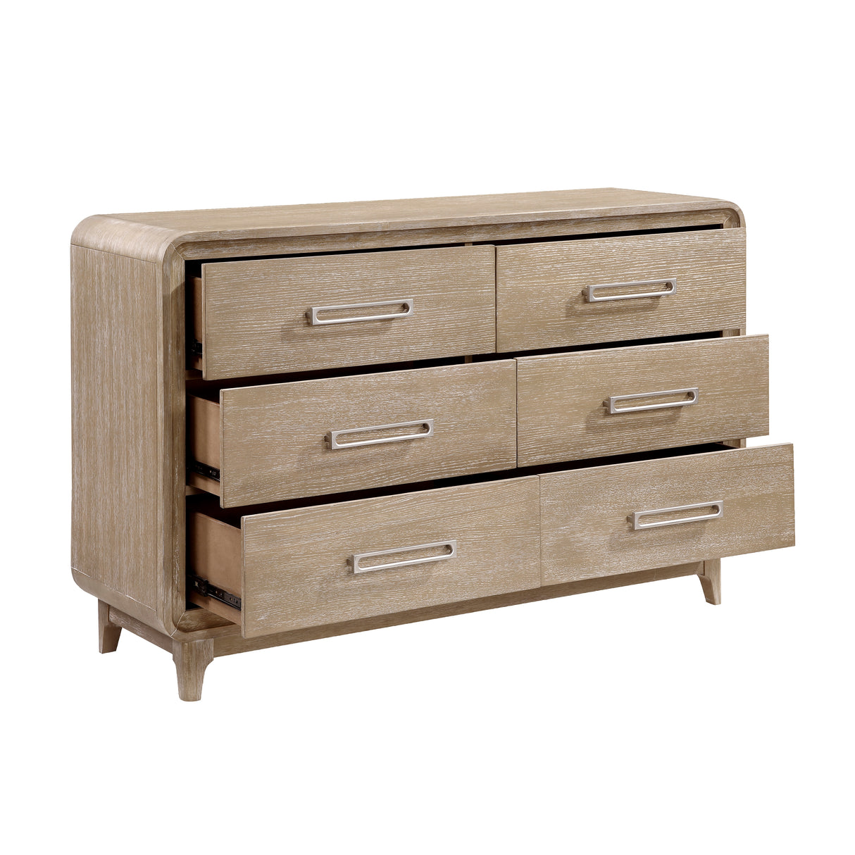 Wilshire Natural 4-Piece Queen Upholstered Panel Bedroom Set (QB+NS+DR+MR+CH) from Homelegance - Luna Furniture