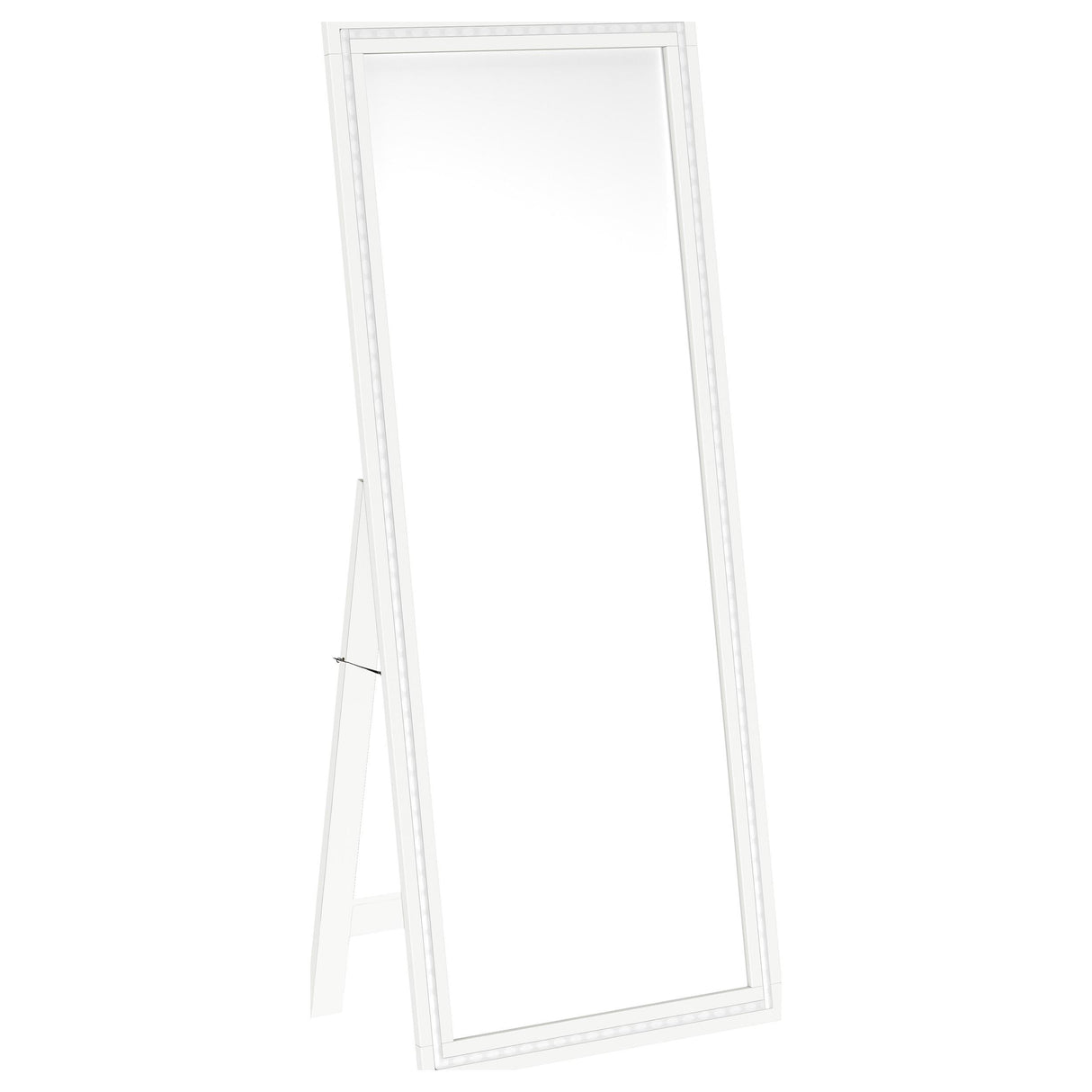 Windrose White Full Length Floor Standing Tempered Mirror with LED Lighting from Coaster - Luna Furniture
