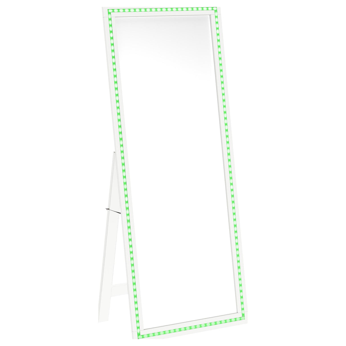 Windrose White Full Length Floor Standing Tempered Mirror with LED Lighting from Coaster - Luna Furniture